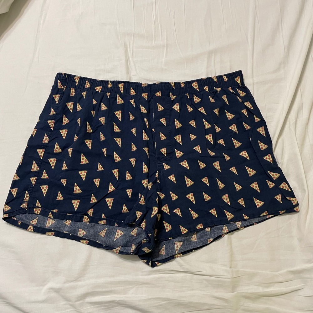 Gap Novelty Lounge Sleep Shorts Mens XL Blue Pizza Slice 401672-01 Cotton